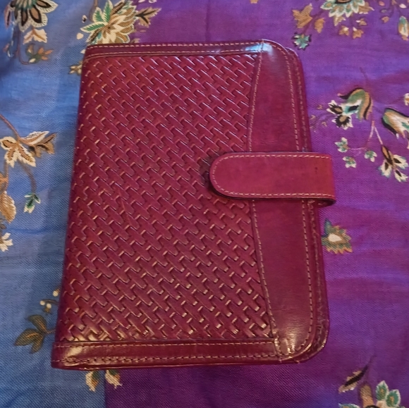 ❤️TRENTINA BY BOSCA BROWN WOVEN LEATHER Portfolio / Padfolio Organizer USA